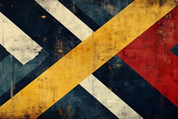 Aufkleber - Colorful abstract design featuring diagonal stripes in bold colors on a textured background