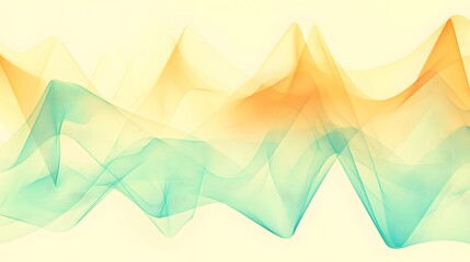 Wall Mural - Abstract Teal Orange Wave Background, Elegant Flowing Lines, Soft Pastel Design