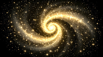 Wall Mural - Golden Spiral Galaxy, Cosmic Dust, Space Background