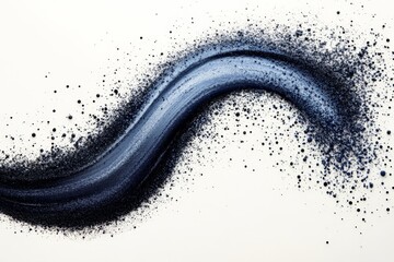 Aufkleber - Abstract blue and black swirling powder on white background captures the essence of motion and fluidity in art