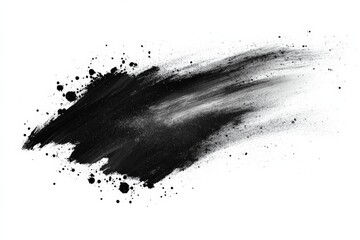Fototapete - Artist creates a bold abstract black and white brushstroke design with splatters and texture