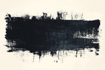 Aufkleber - Abstract black brushstroke artwork against a light background expressing bold creativity in modern design