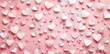 © wanna - Valentine's Day background with paper hearts scattered on a pink background