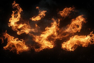 Fototapete - Flames dance in mesmerizing patterns against a dark backdrop creating a captivating visual experience