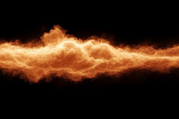 Poster - Bright orange flames create an intense fiery cloud against a black background during a dramatic nighttime display