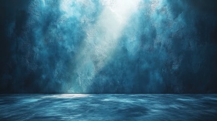 Canvas Print - Blue smoky studio backdrop, light, floor, design, texture