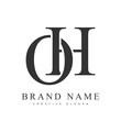 © Olena - OH trendy logotype template. Initial letter o and h classic font style. Creative logo for company name or identity.