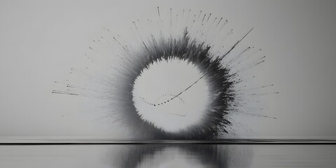 Wall Mural - Abstract Black Ink Splash Burst Explosion Art