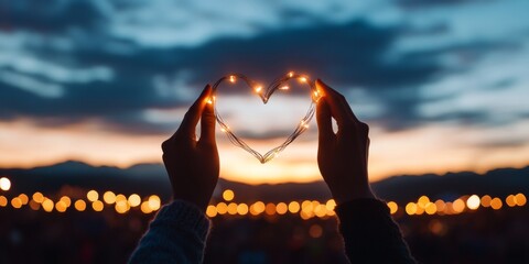 Poster - Ambient Concert Experience LED Light Heart Symbol in Audience Live Event Promotion and Social Media Engagement for Modern Entertainment Industry
