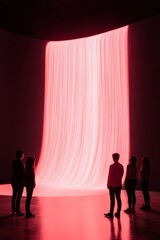 Poster - Contemporary Digital Waterfall Display Multisensory Light Installation for Diverse Audiences - Immersive Art Experiences in Modern Event Spaces