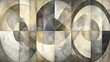 © Fozle - Abstract Geometric Art Beige Brown Swirls Grid Pattern
