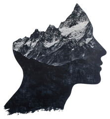 Wall Mural - PNG A mountain range shaped like the edge of a human profile nature silhouette design.