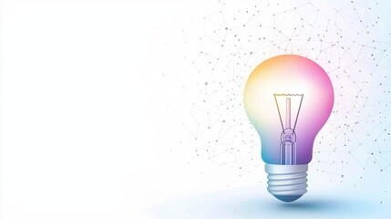 Wall Mural - colourful silhouette idea silhouette of a light bulb filled with bright gradient colors, symbolizing