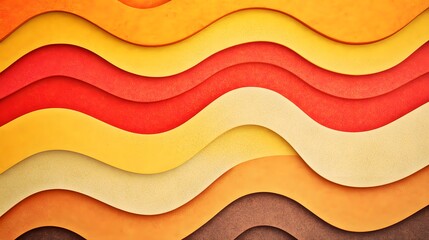 Wall Mural - Abstract Wavy Layers Background Red Yellow Orange