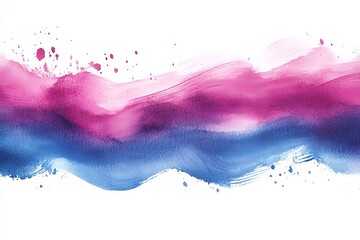 Aufkleber - Abstract waves of pink and blue paint create a vibrant blend with splashes and textures