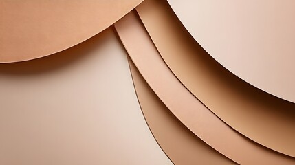 Wall Mural - Abstract Beige and Brown Curving Paper Layers Background