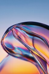 Poster - Fluid Glass Aesthetics in Contemporary Design Iridescent Sculpture Capturing Light and Form - Artisanal Craftsmanship for Modern Decor and Luxury Interior Enhancements