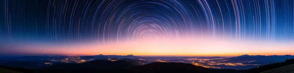 Aufkleber - Celestial Visualization Art Starry Night Sky with Forest Silhouette for Astronomy Education - Digital Marketing and Scientific Exploration Content in Modern Tech