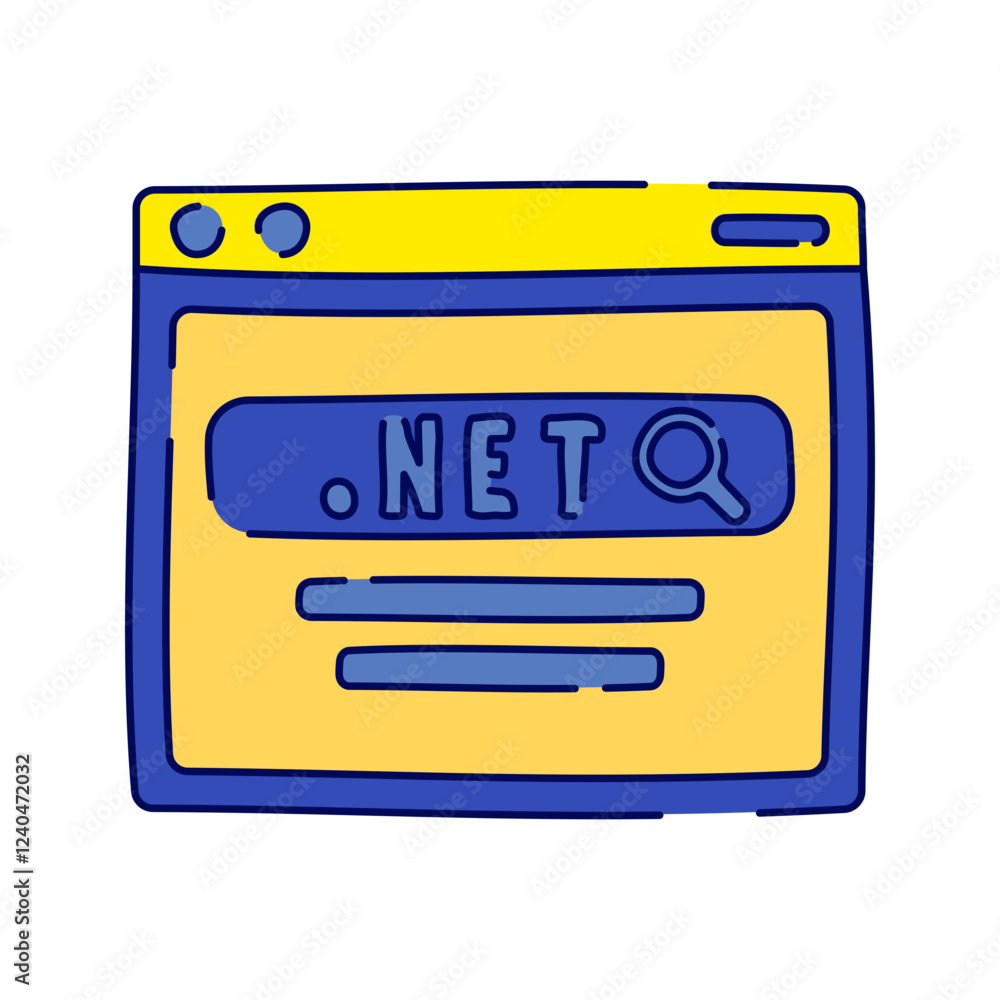 Capture .net Vector Image Web Browser Search, A browser window displaying a search bar with .NET ...