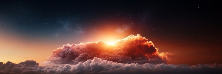 Aufkleber - Abstract Cosmic Cloudscape Atmospheric Gas and Dust Visualization - Artistic Space Imagery for Modern Tech and Digital Backgrounds in Creative Industries