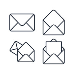 Fototapete - Envelope Mail icon symbol vector sign isolated on white background illustration for graphic and web design