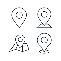 Poster - Location Pin icon symbol vector sign isolated on white background illustration for graphic and web design