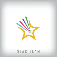 Wall Mural - Simple star team logo. Sports event company corporate logo template. vector.