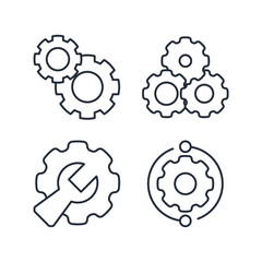 Aufkleber - Settings Gear icon symbol vector sign isolated on white background illustration for graphic and web design