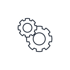 Aufkleber - Settings Gear icon symbol vector sign isolated on white background illustration for graphic and web design