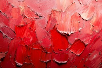 Aufkleber - Creative expression in vibrant red textured surface showcasing dynamic brush strokes and unique patterns