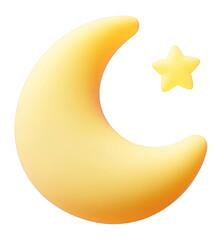 Wall Mural - png 3d ramadan moon illustration glowing night.
