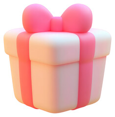 Canvas Print - PNG 3d valentine gift box illustration pink cute.