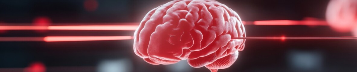 Poster - Futuristic Medical Imaging Holographic Brain Scan in Hi-Tech Clinic - Advanced Neurological Diagnostics and Healthcare Innovation for Digital Wellness Solutions