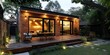 © minahus - Stunning Brick Extension with Modern Deck and Night Lighting