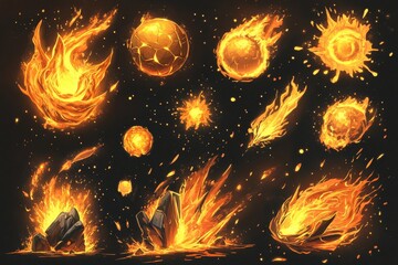 Poster - Explosive fire effects showcasing dynamic flames and glowing embers against a dark background