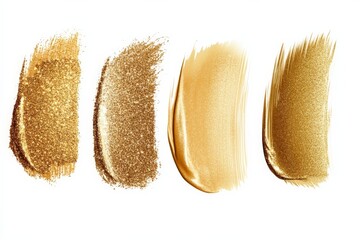 Aufkleber - Various shades of gold paint swatches perfect for art and design projects in a creative studio setting