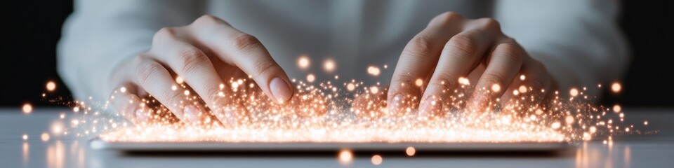 Aufkleber - Interactive Data Spark Digital Tablet with Illuminated Visualization - Cutting-Edge Marketing Technology for Dynamic Business Analytics and Insightful Decision-Making
