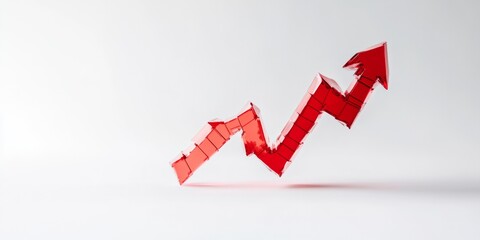Aufkleber - Geometric Financial Insight Sharp Red Arrow in Minimalist Setting - Market Analytics and Strategic Content for Business Innovation and Investment