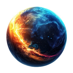Wall Mural - fiery planet, cosmic background, digital art, sci-fi