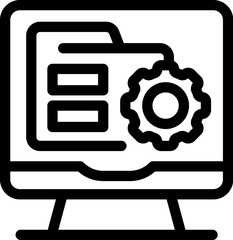 Wall Mural - simple vector icon representing file management, settings, or software development on a computer scr