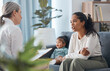 © peopleimages.com - Talking, therapy and advice with baby and mother for postpartum depression, psychology and mental health. Consulting, healthcare and trauma with woman and child in clinic for stress and support