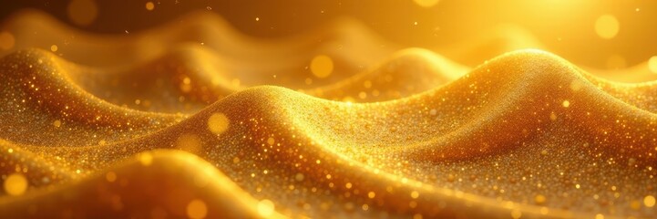 Poster - Liquid gold swirls, shimmering glitter, radiant glow, gleam, shine