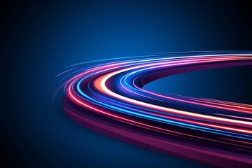 Wall Mural - the subway train hurtles underground through tunnels illuminated by neon pink and blue lights