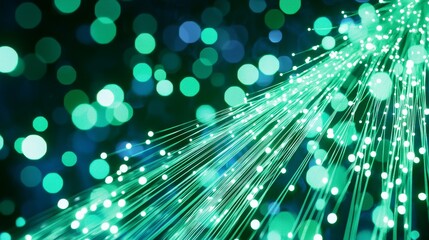Wall Mural - stockabstract background in a futuristic style with high-speed, green neon wave lines