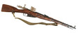 © SN - mosin nagant rifle with folding spike bayonet and ammo isolated on transparent background