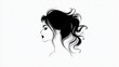 © Bay - A graceful silhouette of a girl's profile captures the essence of femininity with minimalistic details and flowing hair. Perfect for celebrating women’s empowerment and beauty