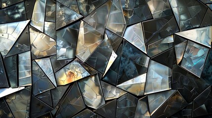 Wall Mural - dark and mysterious, this abstract mosaic of broken glass is both beautiful and foreboding.