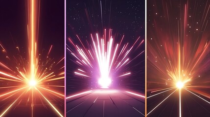 Wall Mural - Light beam, explosion, space, energy, VFX