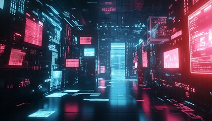 Wall Mural - tech background showcasing modern digital systems, representing the intersection technology, busines