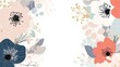 © yasmeen - A modern floral design template featuring abstract blooms in soft pastel colors, with plenty of white space for text, creating a fresh and elegant look ideal for invitations or branding.